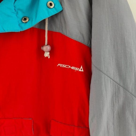 Fischer Vintage Ski Jacket Size XL with hoodie, buttons and zipper winter ski - Picture 4 of 15